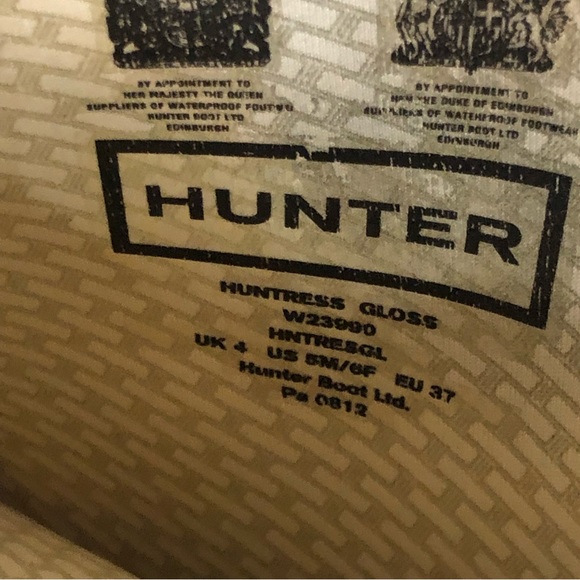 - Hunter Original Huntress Gloss Tall Rain Boots Black Rubber W23990 Sz 5M… - Picture 13 of 13